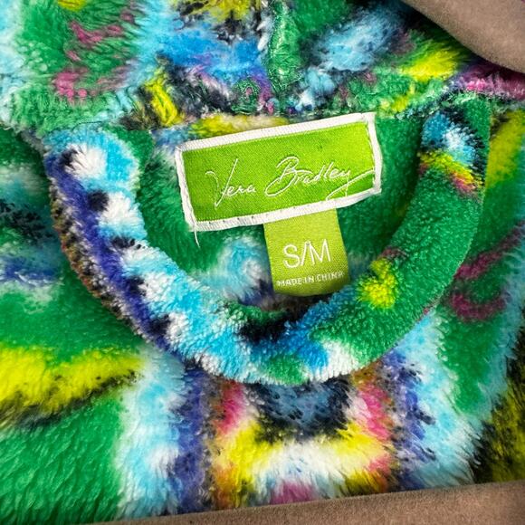 Vera Bradley Green Vibrant Paisley Printed Belted Robe Size Small Medium Color - Picture 5 of 7